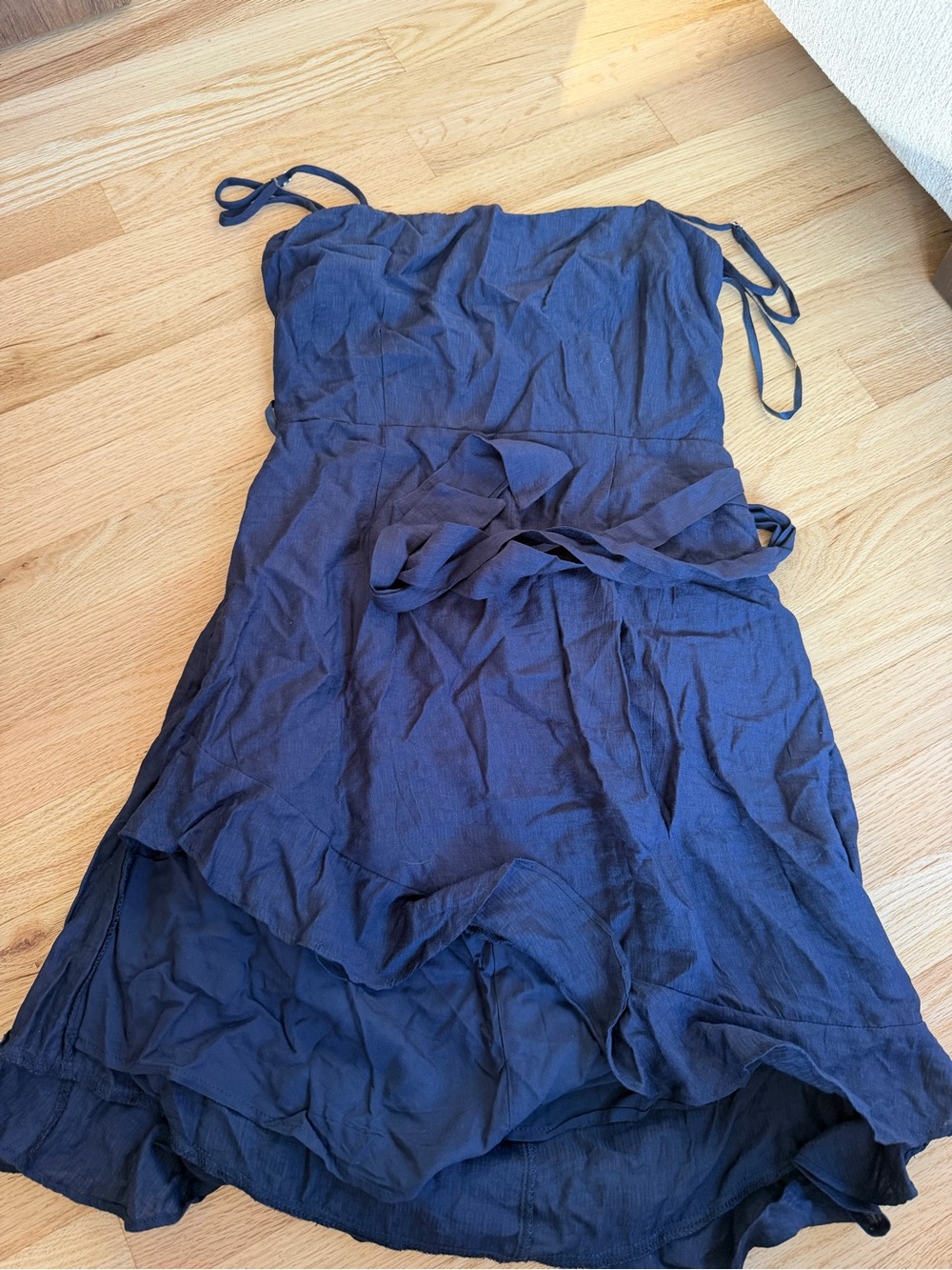 Hello Molly Navy Blue High-Low Tie-Strap Sundress